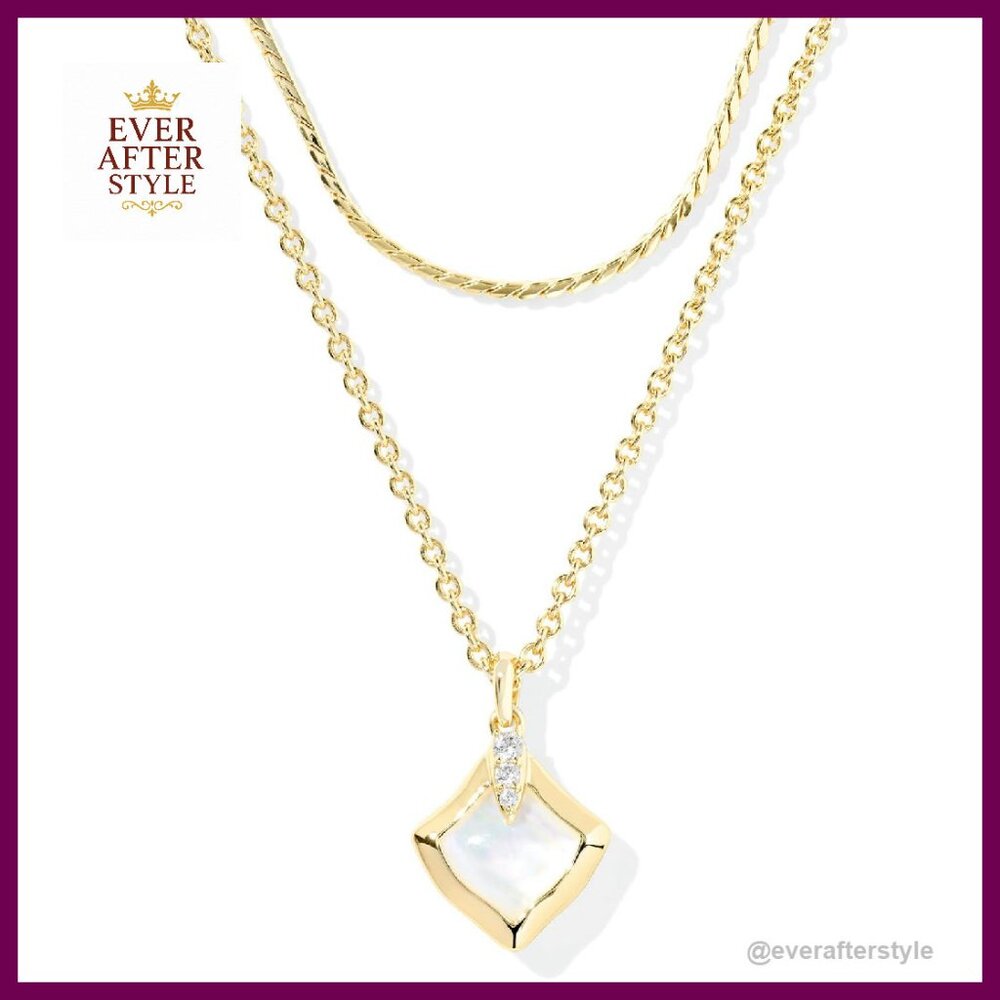 Multi Strand Layered Necklace Elegant Gold Plated Cubic Zirconia Statement